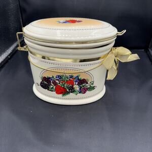 Vintage Canister Knotts Berry Farm Cookie Jar Oval 7.5" Ceramic Fruit